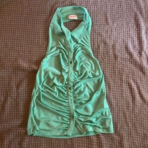 Showpo. Green scrunchy halter top
